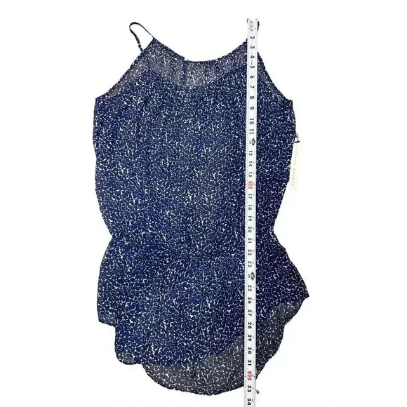 NWT Susana Monaco Blue & White Small Fit & Flare Tank Top Sheer Flowy - Picture 7 of 9